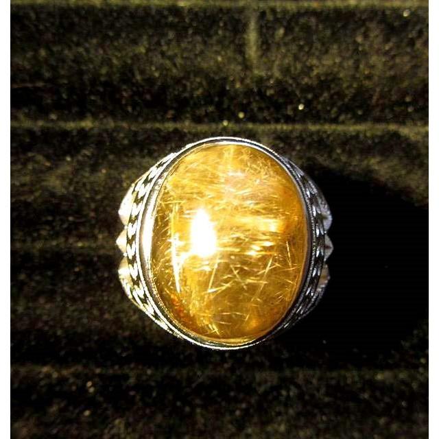 絕美滿絲金光閃閃富貴無雙極美粗絲鈦晶金髮晶多絲戒指18*15mm活圍內徑可調女戒天然水晶之王珠寶玉石寶石首飾飾品-細節圖2