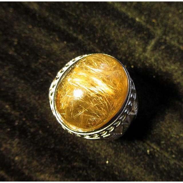 絕美滿絲金光閃閃富貴無雙極美粗絲鈦晶金髮晶多絲戒指18*15mm活圍內徑可調女戒天然水晶之王珠寶玉石寶石首飾飾品-細節圖3