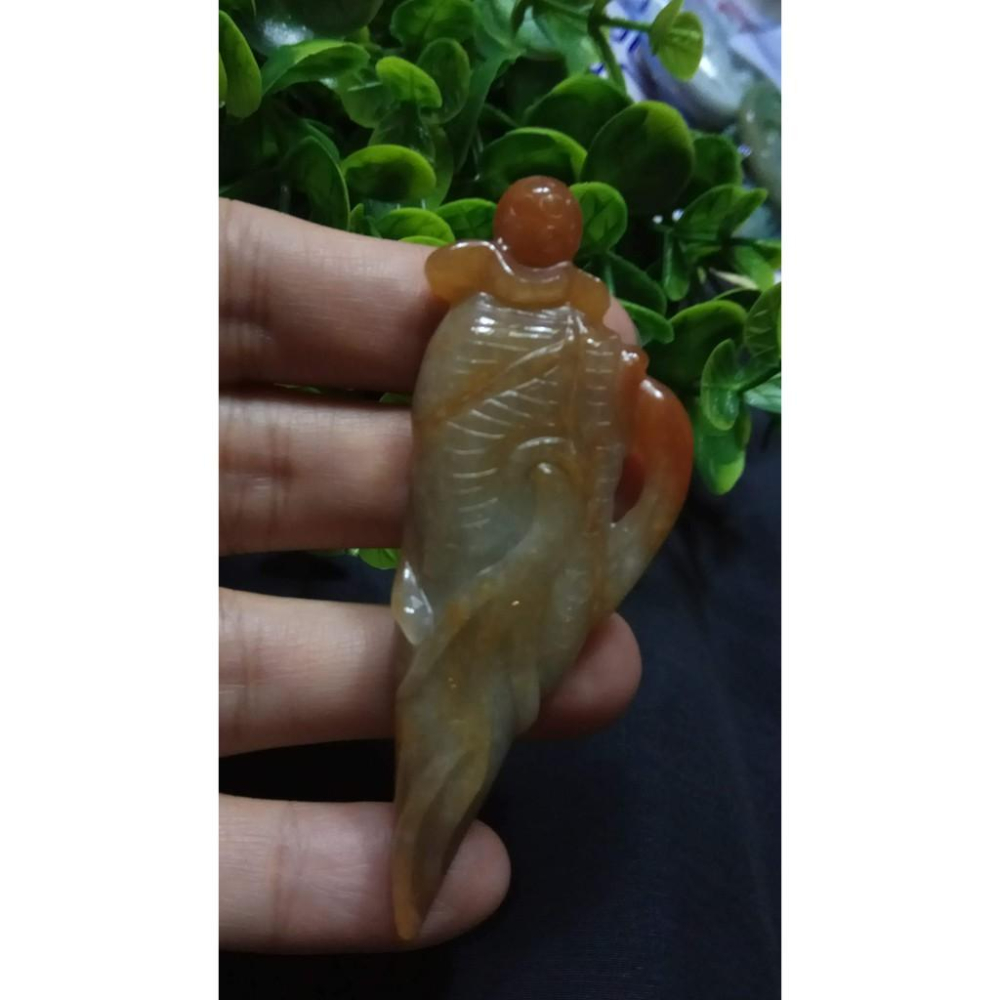 天然玉石硬玉緬甸玉正品A貨翡翠黃翡紅翡立體雙面鏤空精雕人生如意墬子吊墬玉墬掛件項墬手把件珠寶寶石首飾飾品-細節圖2
