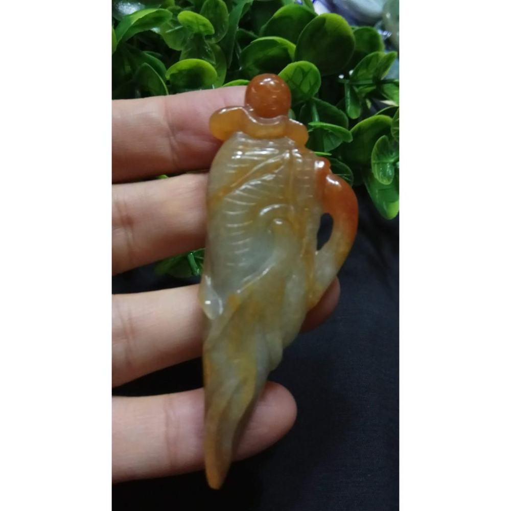 天然玉石硬玉緬甸玉正品A貨翡翠黃翡紅翡立體雙面鏤空精雕人生如意墬子吊墬玉墬掛件項墬手把件珠寶寶石首飾飾品-細節圖3
