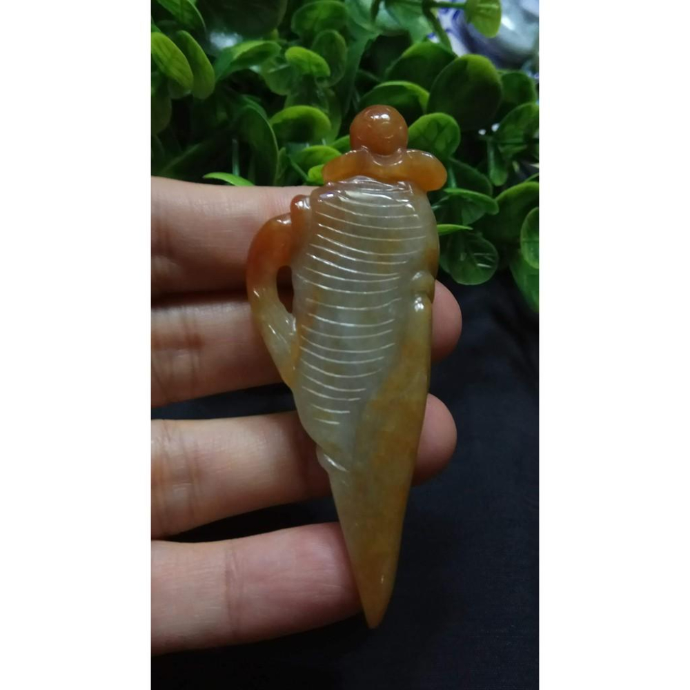 天然玉石硬玉緬甸玉正品A貨翡翠黃翡紅翡立體雙面鏤空精雕人生如意墬子吊墬玉墬掛件項墬手把件珠寶寶石首飾飾品-細節圖4