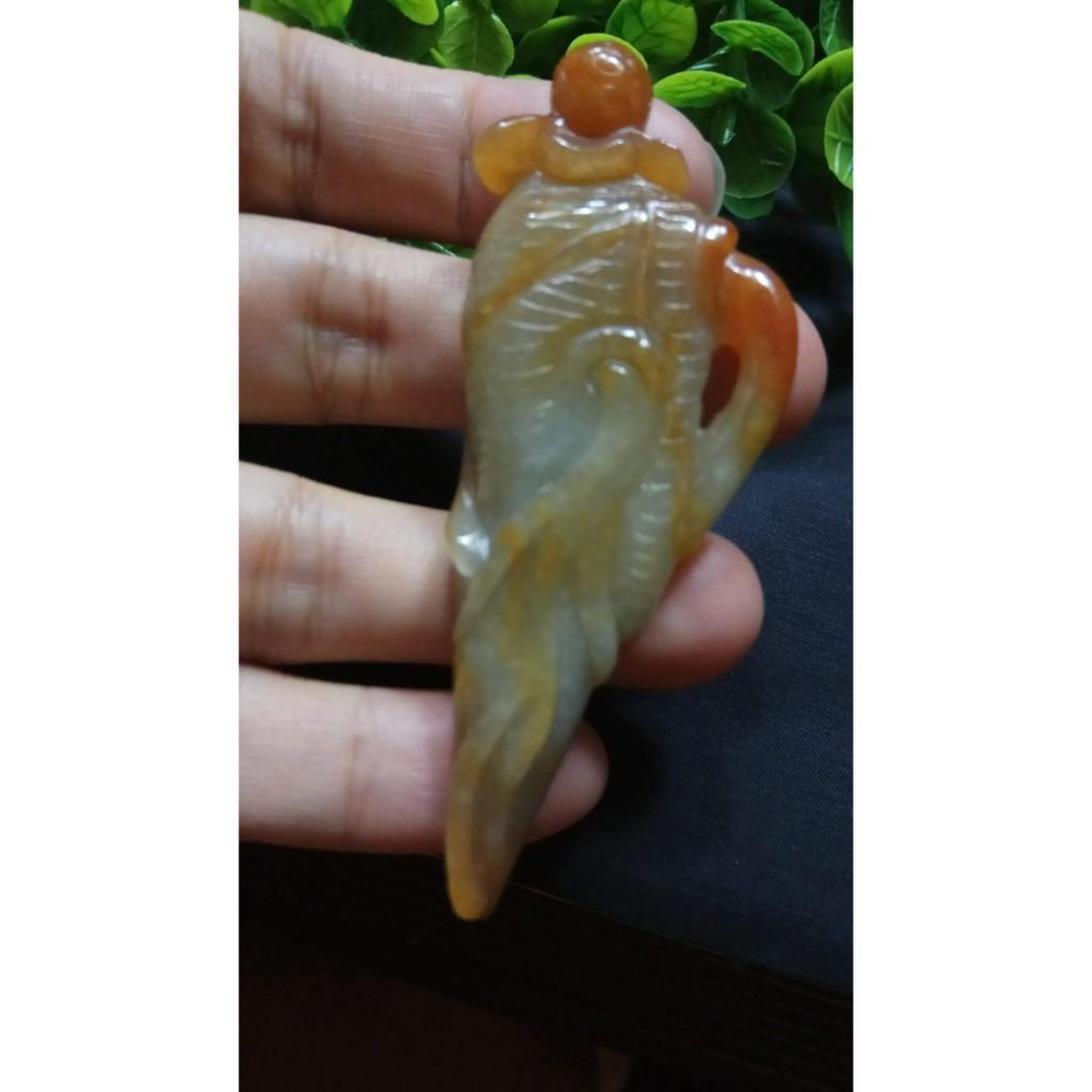 天然玉石硬玉緬甸玉正品A貨翡翠黃翡紅翡立體雙面鏤空精雕人生如意墬子吊墬玉墬掛件項墬手把件珠寶寶石首飾飾品-細節圖7