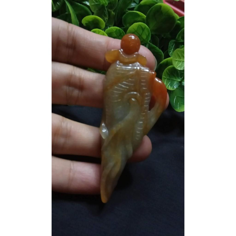 天然玉石硬玉緬甸玉正品A貨翡翠黃翡紅翡立體雙面鏤空精雕人生如意墬子吊墬玉墬掛件項墬手把件珠寶寶石首飾飾品-細節圖8