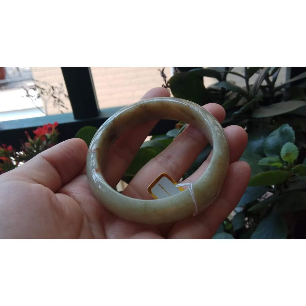 17.54圍天然緬甸玉硬玉翡翠A貨三彩冰黃翡灑金撒飄紅翡花冰潤手鐲玉鐲鐲子手環圓鐲細膩有種水珠寶玉石首飾飾品-細節圖4