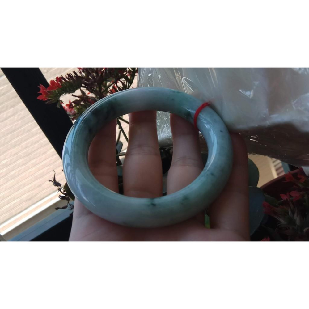 18圍天然緬甸玉硬玉翡翠A貨冰糯種辣綠飄花冰潤手鐲玉鐲鐲子圓骨鐲圓條細膩有種水珠寶玉石首飾飾品-細節圖2