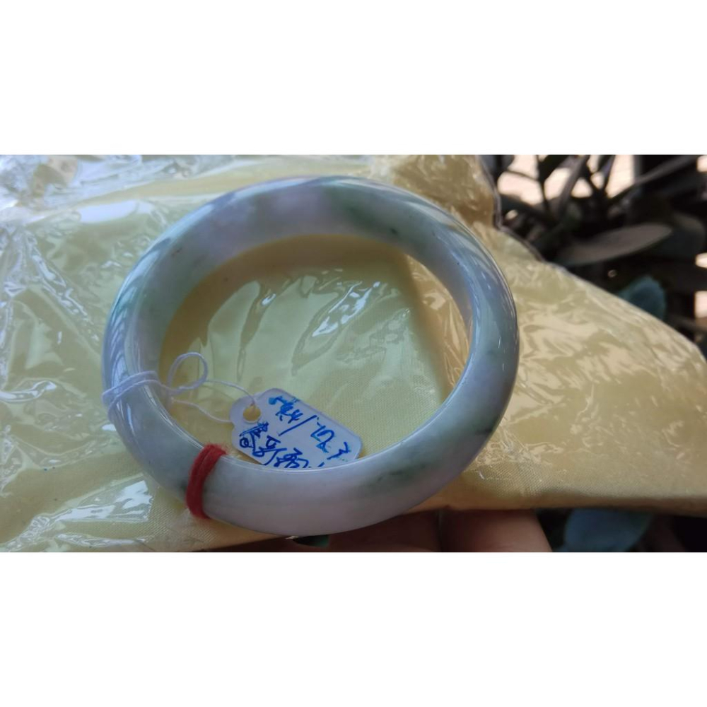 17.3圍天然緬甸玉硬玉翡翠A貨冰種紫羅蘭三彩辣綠飄花冰潤手鐲玉鐲鐲子圓鐲細膩有種水珠寶玉石首飾飾品-細節圖4