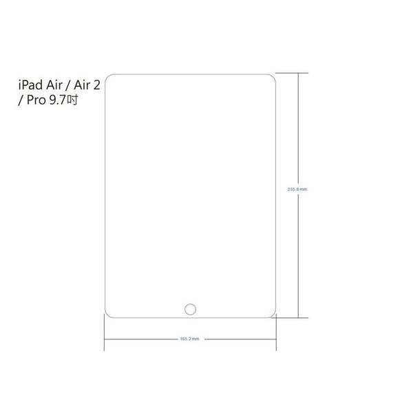 imos 9H強化玻璃保護貼 Apple iPad Air / Air 2 / iPad Pro 9.7吋 平板-細節圖2