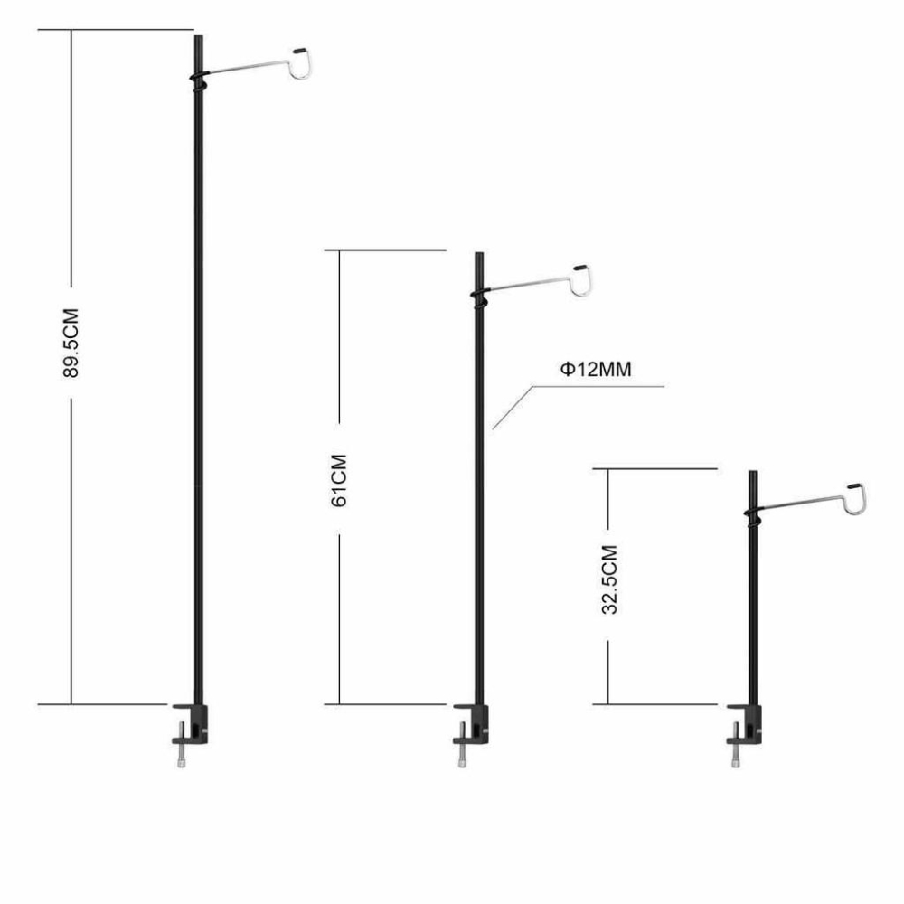 極輕量化.便攜式套接式營燈柱(附收納袋)桌夾燈架.可掛露營燈.瓦斯燈.頭燈 附專用桌夾.2豬尾巴-細節圖9