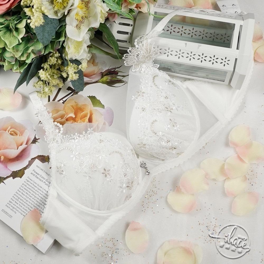 Lady 花翎秘語系列 刺繡深線內衣 C-E罩(秘羽紫/浪漫白)-細節圖7