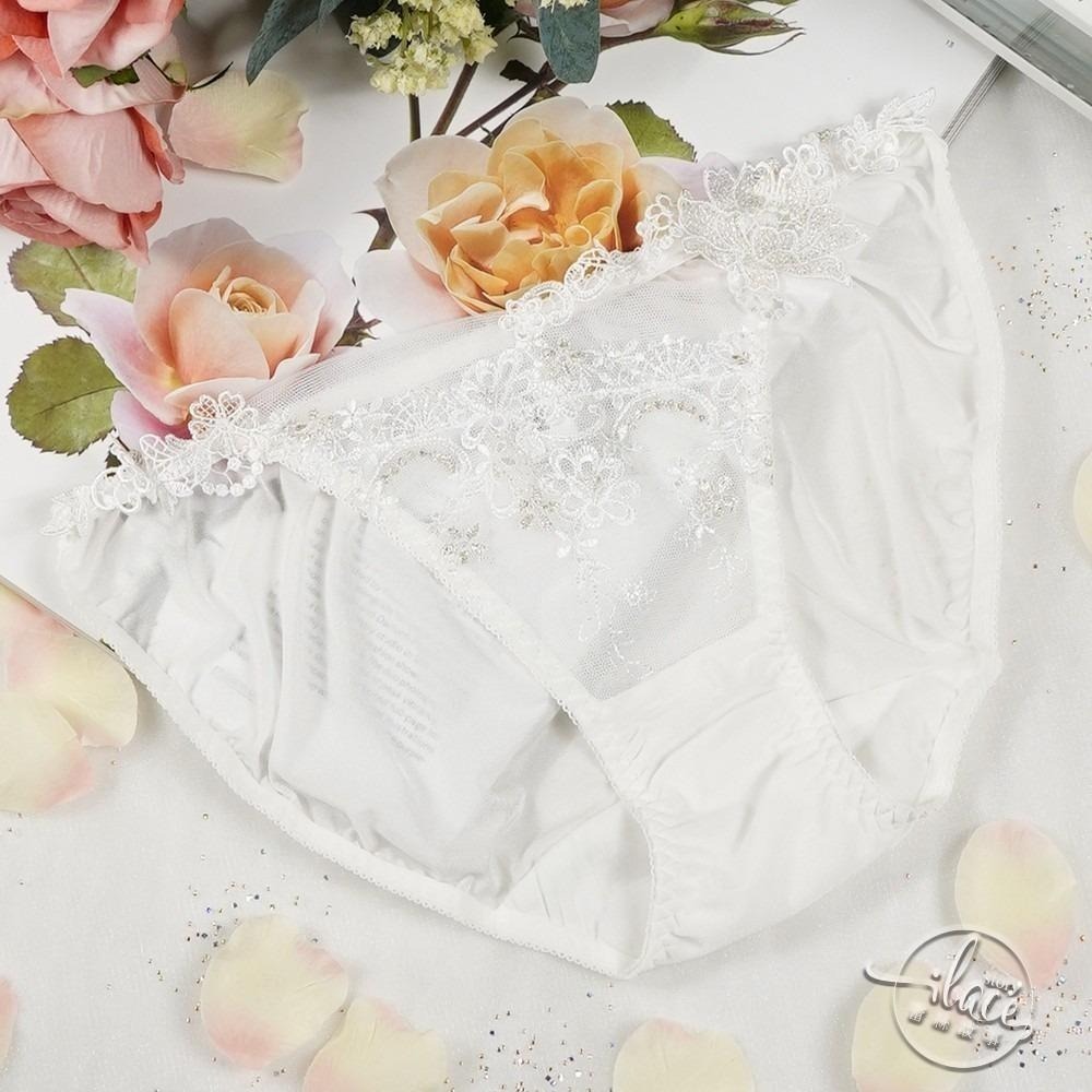 Lady 花翎秘語系列 刺繡低腰三角褲 M-XL(秘羽紫/浪漫白)-細節圖5