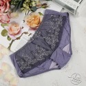 Lady 花翎秘語系列 刺繡低腰平口褲 M-XL(秘羽紫/浪漫白)-規格圖1
