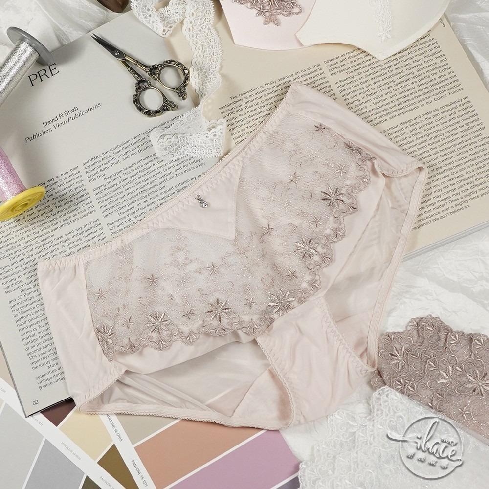 Lady 花履奇緣系列 刺繡中腰平口褲 M-XL(焦糖可可/晨光白)-細節圖5