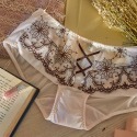 Lady 花沁詩集系列 刺繡低腰平口褲 M-L(綻放藍/戀語膚)-規格圖2