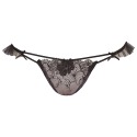 Lady 微醺夢境系列 刺繡低腰丁字褲 M-L(迷霧黑/海貝色)-規格圖2