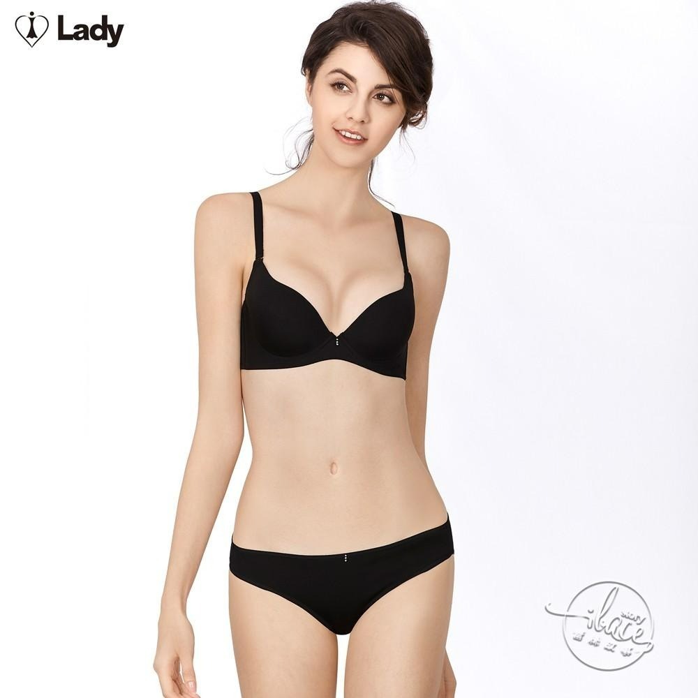 LADY 夢幻W系列 素面無痕中低腰三角褲 (時尚黑 / 光影白)-細節圖6
