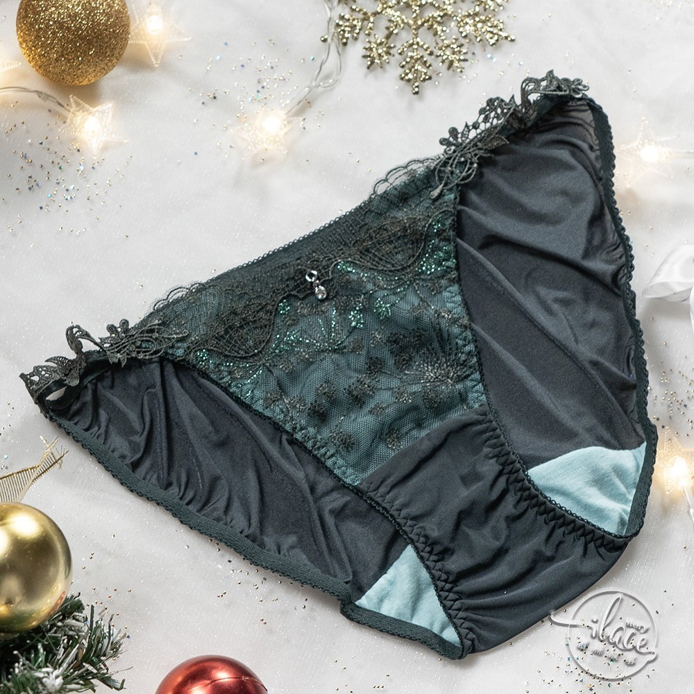 Lady 沐光情懷系列 刺繡低腰三角褲 M-XL(沐光白/迷霧綠)-細節圖5