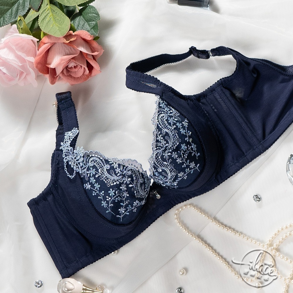 Lady 琉璃沁語系列 刺繡機能調整型內衣 B-G罩(輕舞藍)-細節圖3