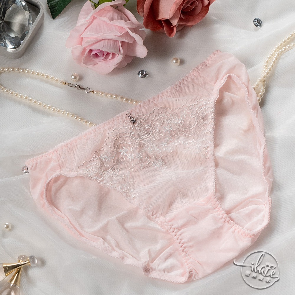 Lady 琉璃沁語系列 刺繡中腰三角褲 M-XL(琉璃粉/輕舞藍/銀河灰)-細節圖9