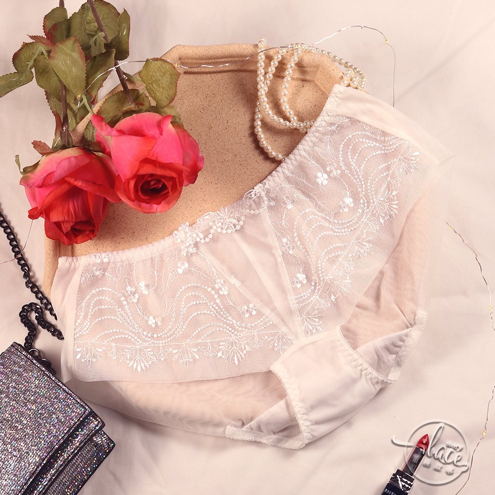 Lady 晨光似戀系列 刺繡低腰平口褲 M-XL(熱戀紅/暗戀白)-細節圖5