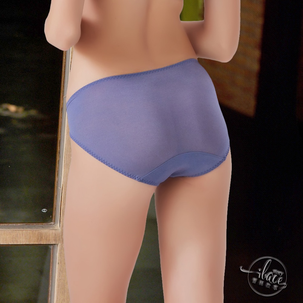Lady 豔陽花語系列 刺繡中腰三角褲 M-XL(優雅膚/玥光灰/靜謐紫)-細節圖8