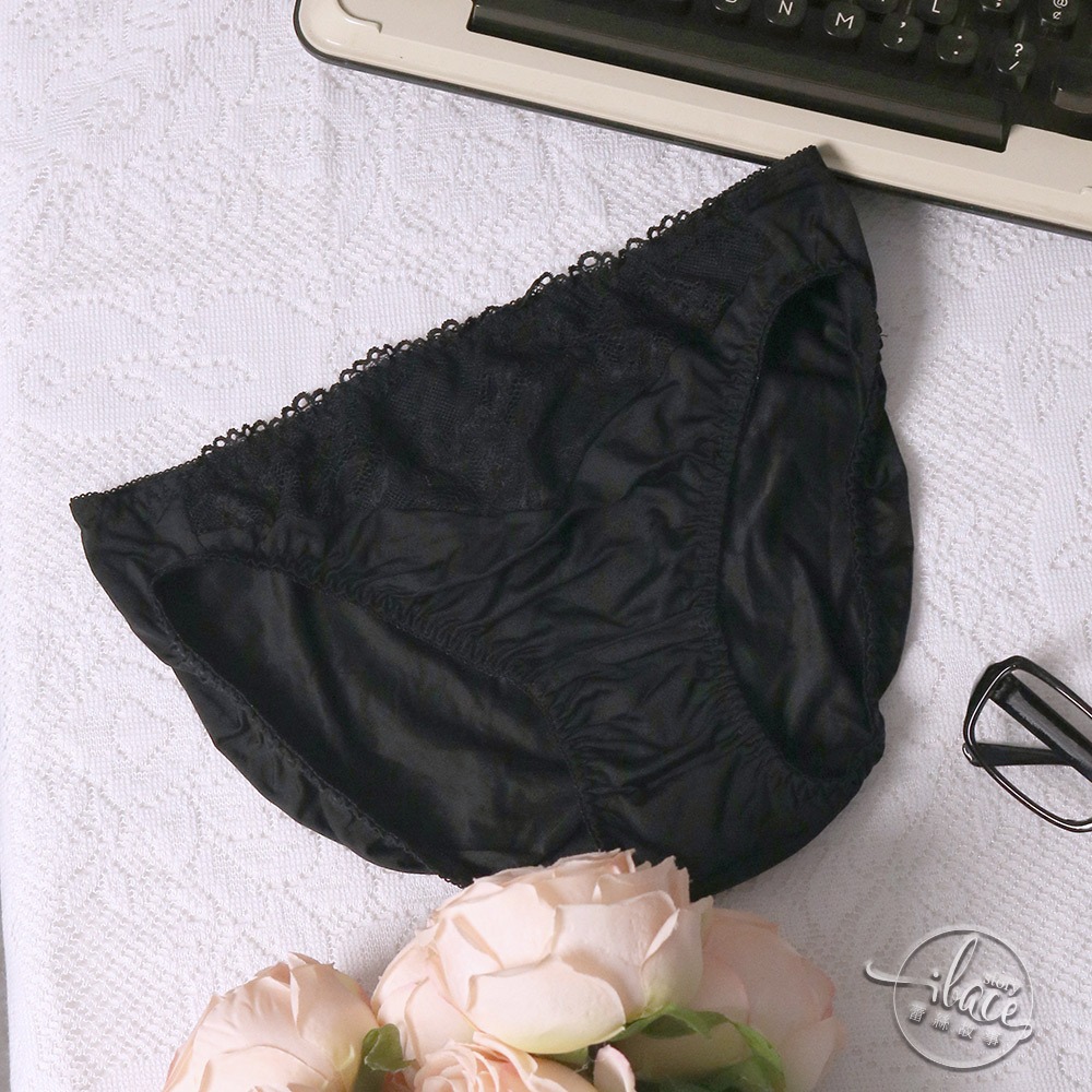 Lady 絢夜詩影系列 蕾絲中腰三角褲 M-XXL(暮霞黑/夕霧紫)-細節圖4
