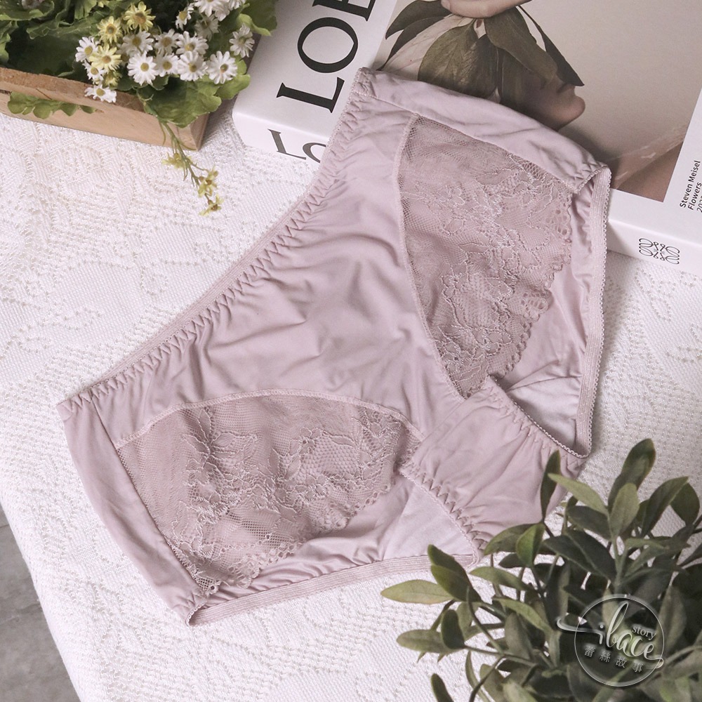 Lady 絢夜詩影系列 蕾絲中腰平口褲 M-XXL(暮霞黑/夕霧紫)-細節圖7