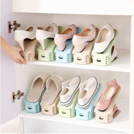 北歐風 雙層鞋架 可調式 鞋架 日式 收納鞋架馬卡龍色 北歐風格 鞋盒【台灣現貨 A118】-細節圖8