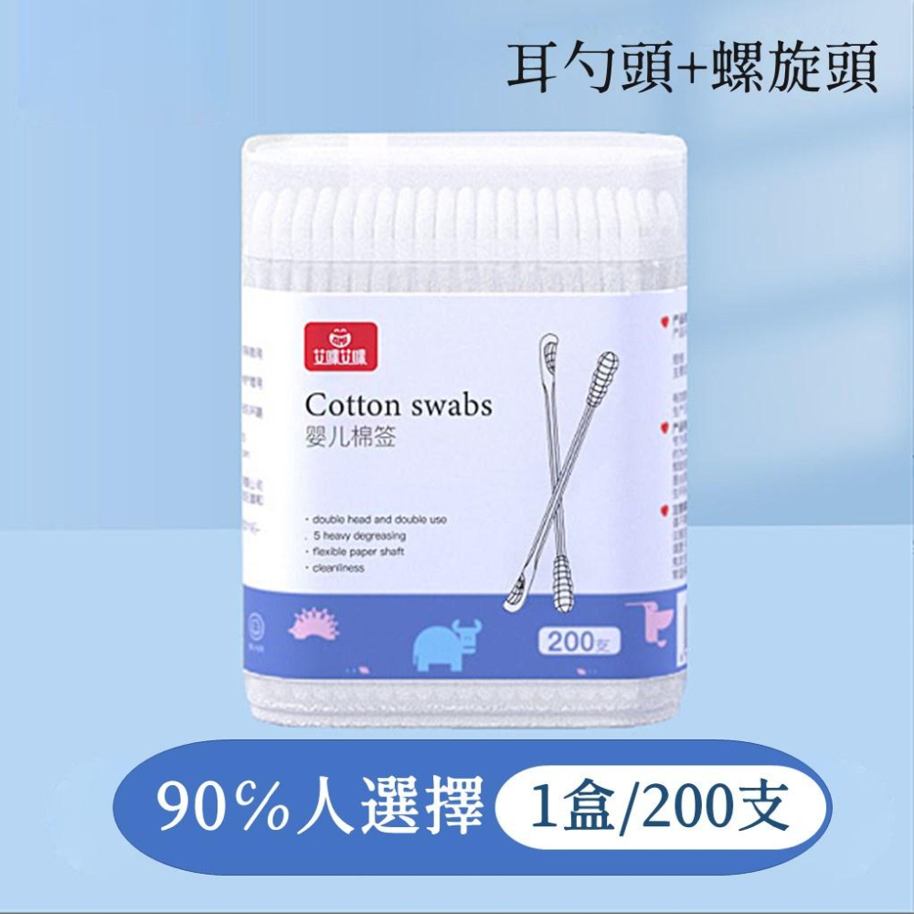 🍀若隱百貨🍀雙頭耳勺棉花棒 200入 棉花棒 耳勺 雙頭棉簽 掏耳朵 棉籤棒-細節圖9