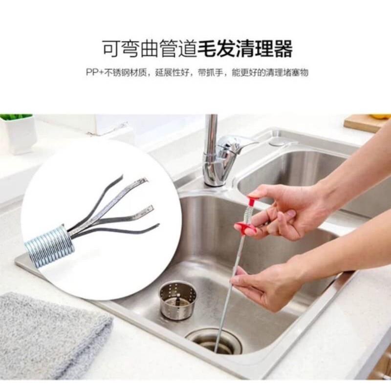 水管清理夾 管道疏通夾 水管疏通神器 毛髮清理器 通水管 通管器 清理鉤 廚房堵塞取物器 下水道疏通器-細節圖2