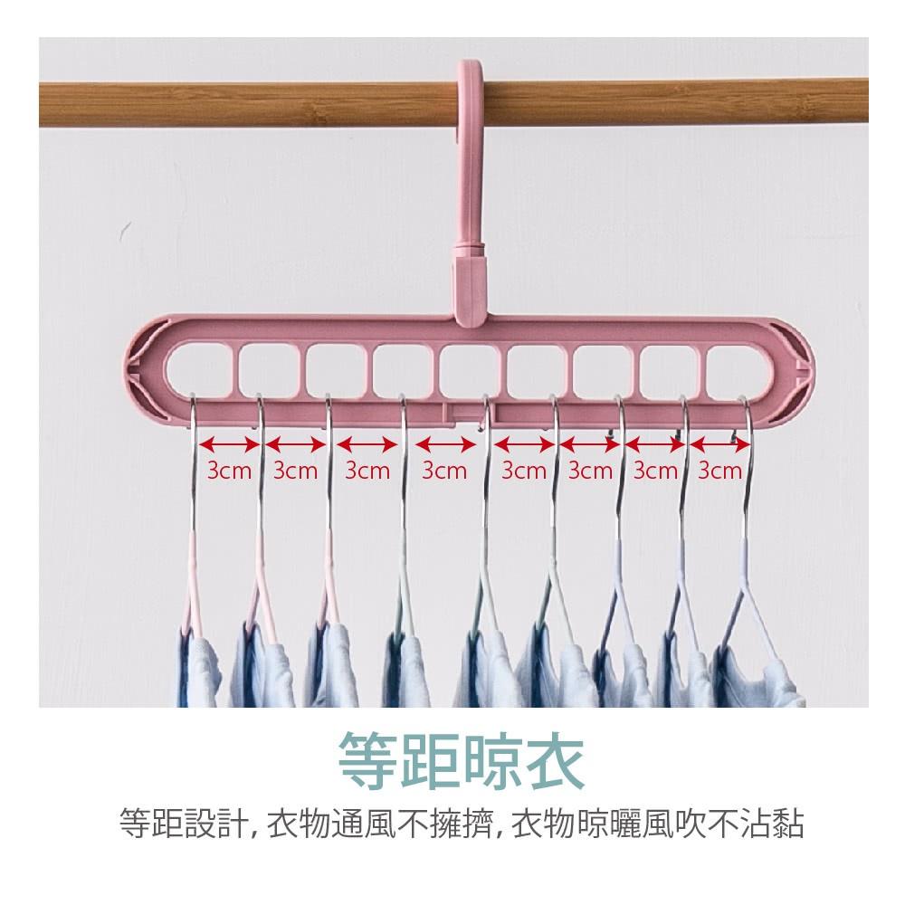 🍀若隱百貨🍀 多功能9孔旋轉衣架 魔術衣架 多功能衣架 曬衣神器 衣架 立體式衣架 伸縮衣架 防滑衣架-細節圖5