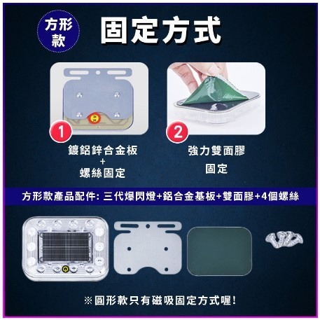 第三代太陽能爆閃燈 太陽能LED燈 警示燈 附強力磁鐵 貨車警示燈 邊燈 後尾燈 側燈 汽車貨車【A176】-細節圖8