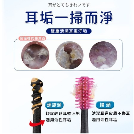 日本熱銷 360度 螺旋雙頭挖耳棒 掏耳棒 螺旋雙頭 挖耳神器 潔耳器 挖耳勺 挖耳器 潔耳器【A126】-細節圖3