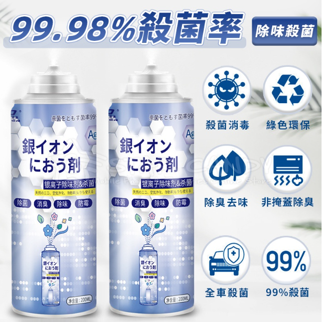 車內除臭劑 銀離子抗菌噴霧劑 空氣清淨劑 消毒 防霉 車用 除鞋臭 汽車除臭 異味 冷氣除臭【A211】-細節圖2