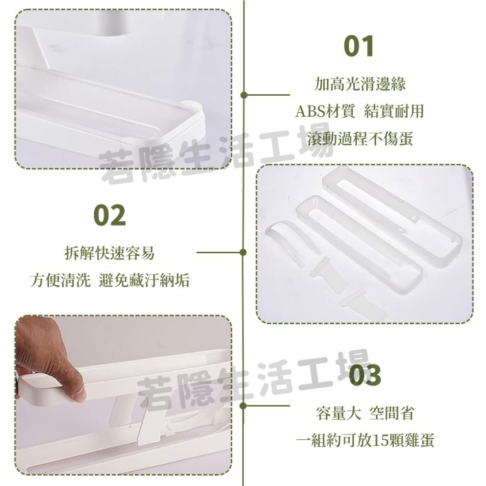 自動滾落雞蛋架 雞蛋收納架 雞蛋分配器 雞蛋盒 蛋盒 雞蛋架 滾蛋式收納架 雞蛋儲存架 雞蛋保鮮盒-細節圖5