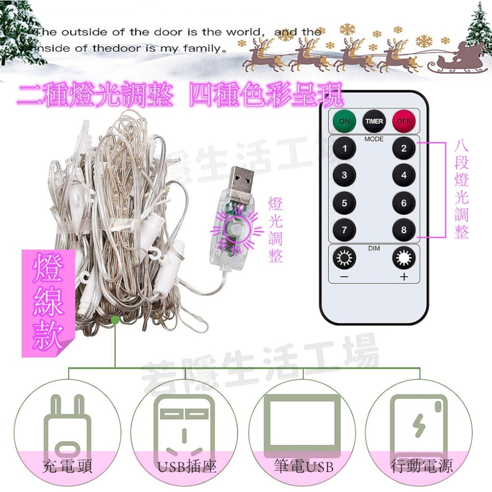 🍀若隱百貨🍀雪花燈串 聖誕節 雪花裝飾 LED燈串 雪花燈 氣氛燈  6米 USB 室內裝飾 拍照 耶誕節-細節圖9