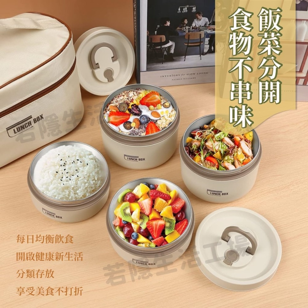 日系便當盒 不鏽鋼便當盒 316不鏽鋼 圓形便當盒 圓筒便當盒 保溫便當盒 三層保溫 日系餐盒 保鮮餐盒-細節圖2