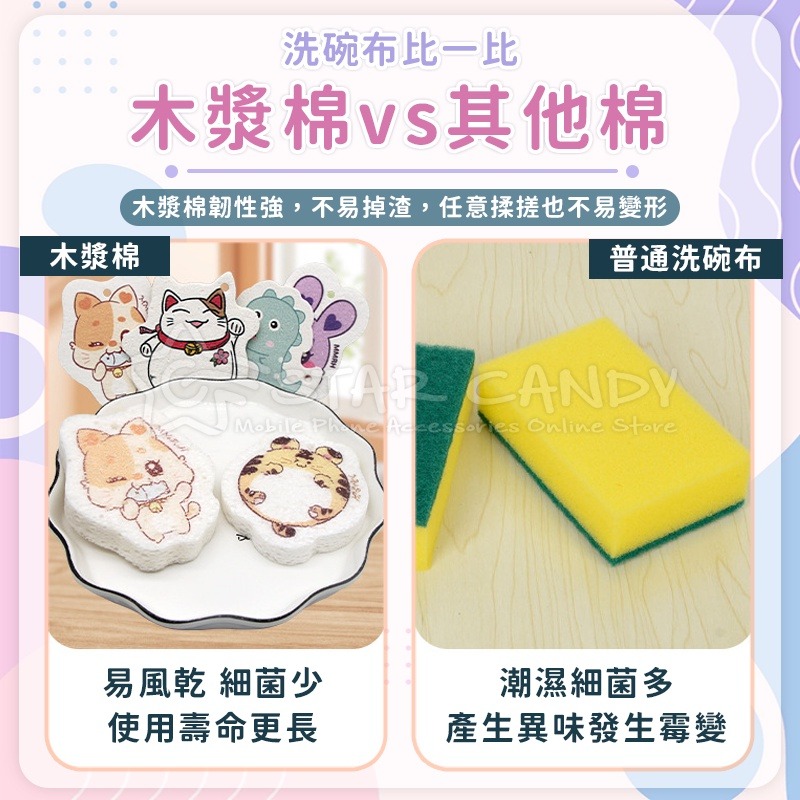 木漿棉洗碗布 菜瓜布 木質纖維洗碗布 造型洗碗海棉 壓縮木漿海綿 洗碗棉 抹布 洗碗巾 吸水海棉【A14-細節圖4