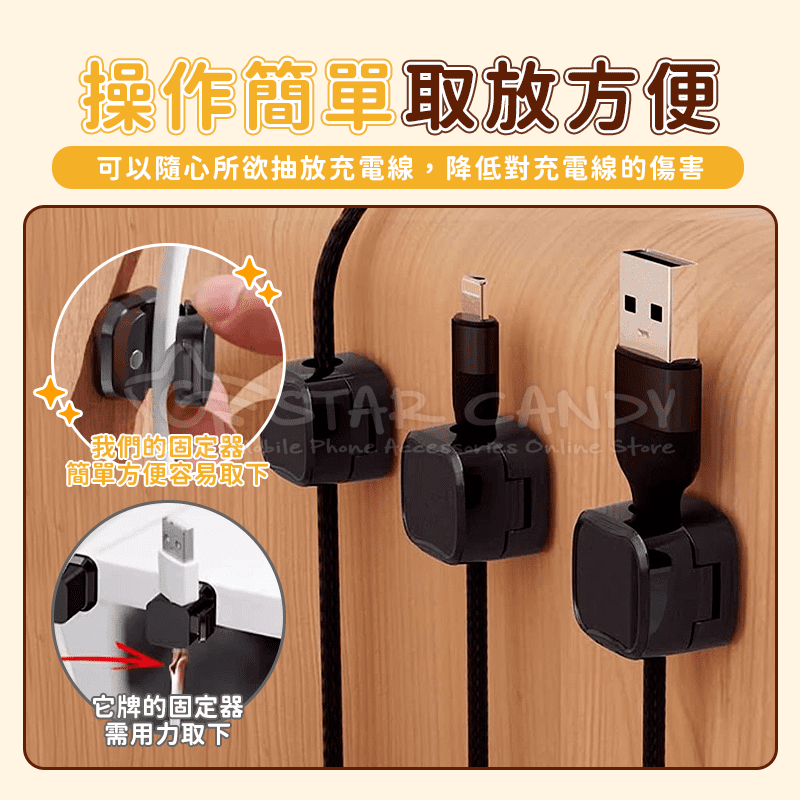 磁吸式固定器 電線固定器 充電線收納 磁吸理線器 固線器 整線器 整線扣 收線器 集線器【A435】-細節圖4