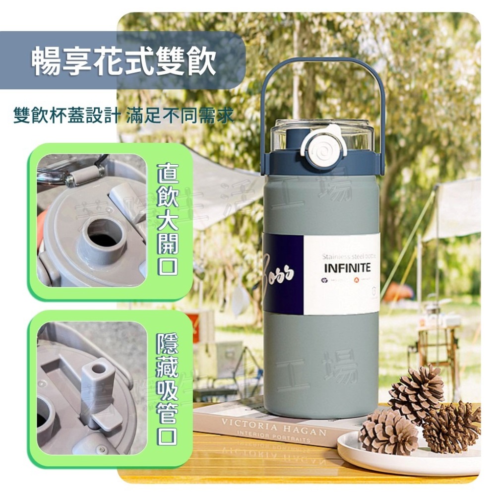 316網美保溫杯 316不銹鋼保溫杯 1000ml/1200ml 大容量保溫瓶 咖啡杯 冰壩杯 吸管杯 水壺-細節圖3