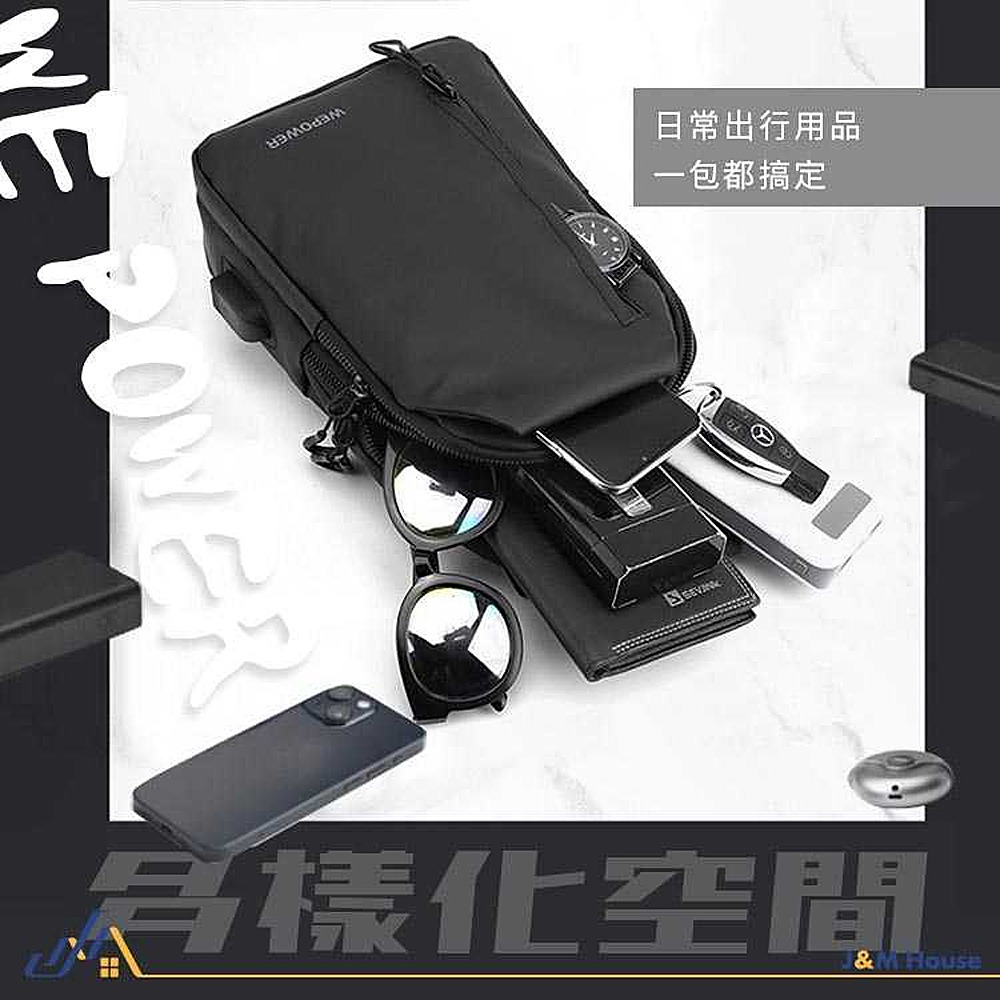 防潑水側背包 潮流單肩包 斜背包 側背包 單肩斜跨包 斜背包 腰包 郵差包 肩背包 胸包-細節圖3