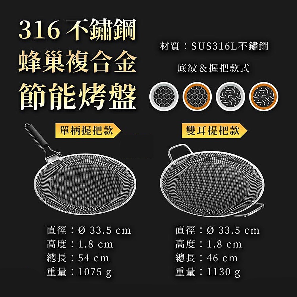 316不銹鋼不沾烤盤 燒烤盤 煎烤盤 無塗層 卡式爐電磁爐烤盤 露營烤盤-細節圖9