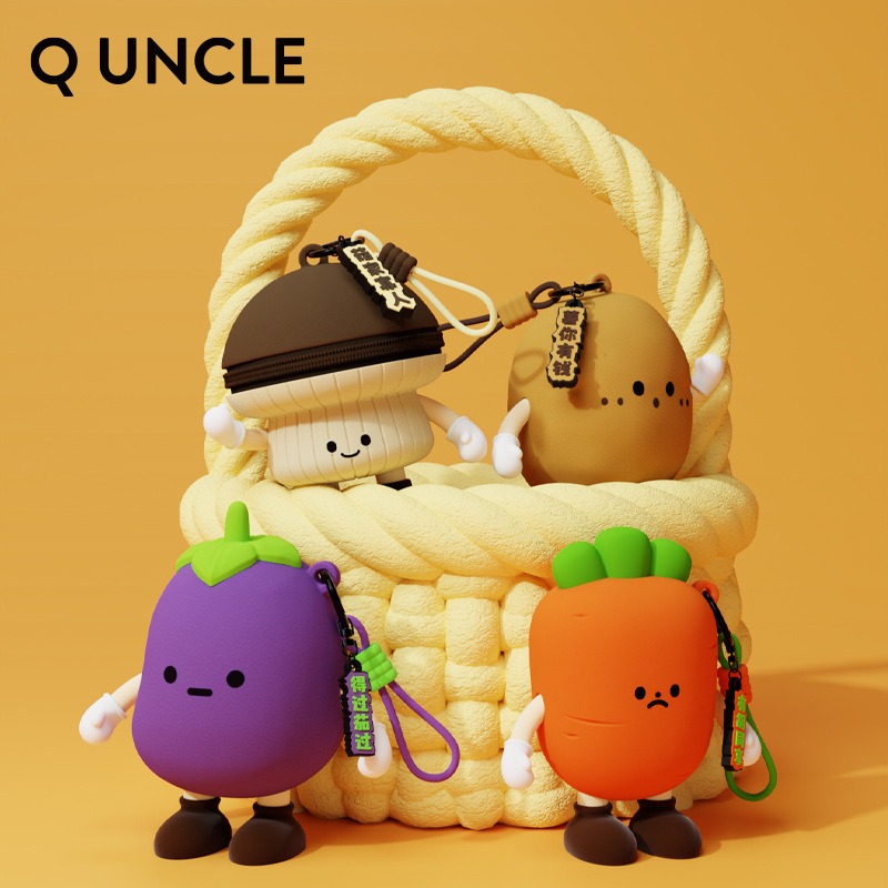 蔬菜娃娃耳機零錢包 拉鍊零錢包 迷你收納包 零錢包 耳機包 包包掛飾吊飾-細節圖2