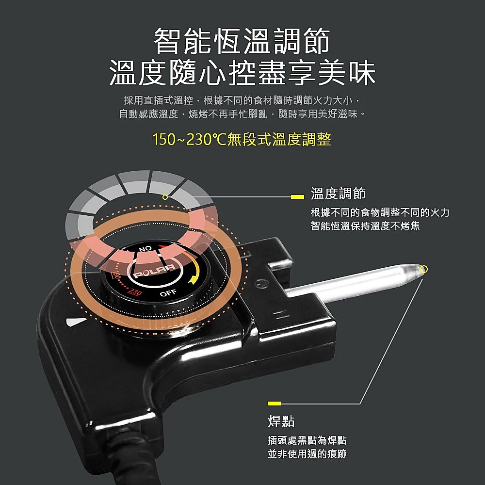 POLAR 普樂 多功能電烤盤 PL-1 BBQ 烤肉架 燒烤爐 不沾鍋-細節圖5