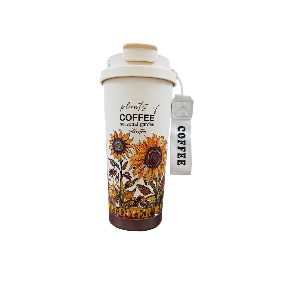 花藝彩繪咖啡杯 帶茶倉泡茶杯 304不銹鋼保溫杯 隨行杯 環保杯 吸管水壺 保溫瓶-規格圖9
