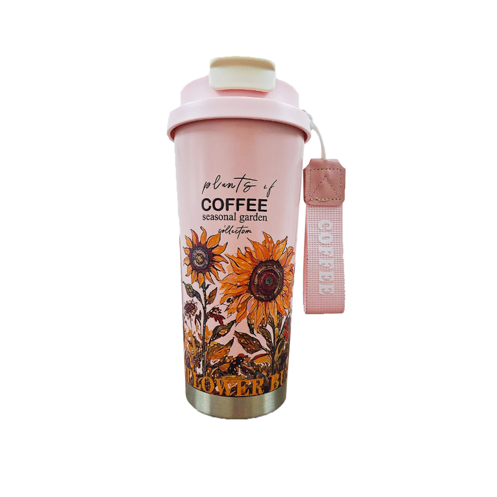 花藝彩繪咖啡杯 帶茶倉泡茶杯 304不銹鋼保溫杯 隨行杯 環保杯 吸管水壺 保溫瓶-規格圖9