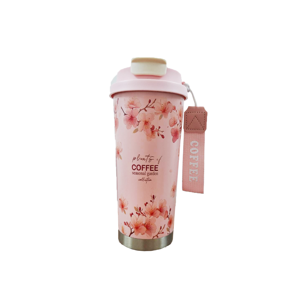 花藝彩繪咖啡杯 帶茶倉泡茶杯 304不銹鋼保溫杯 隨行杯 環保杯 吸管水壺 保溫瓶-規格圖9