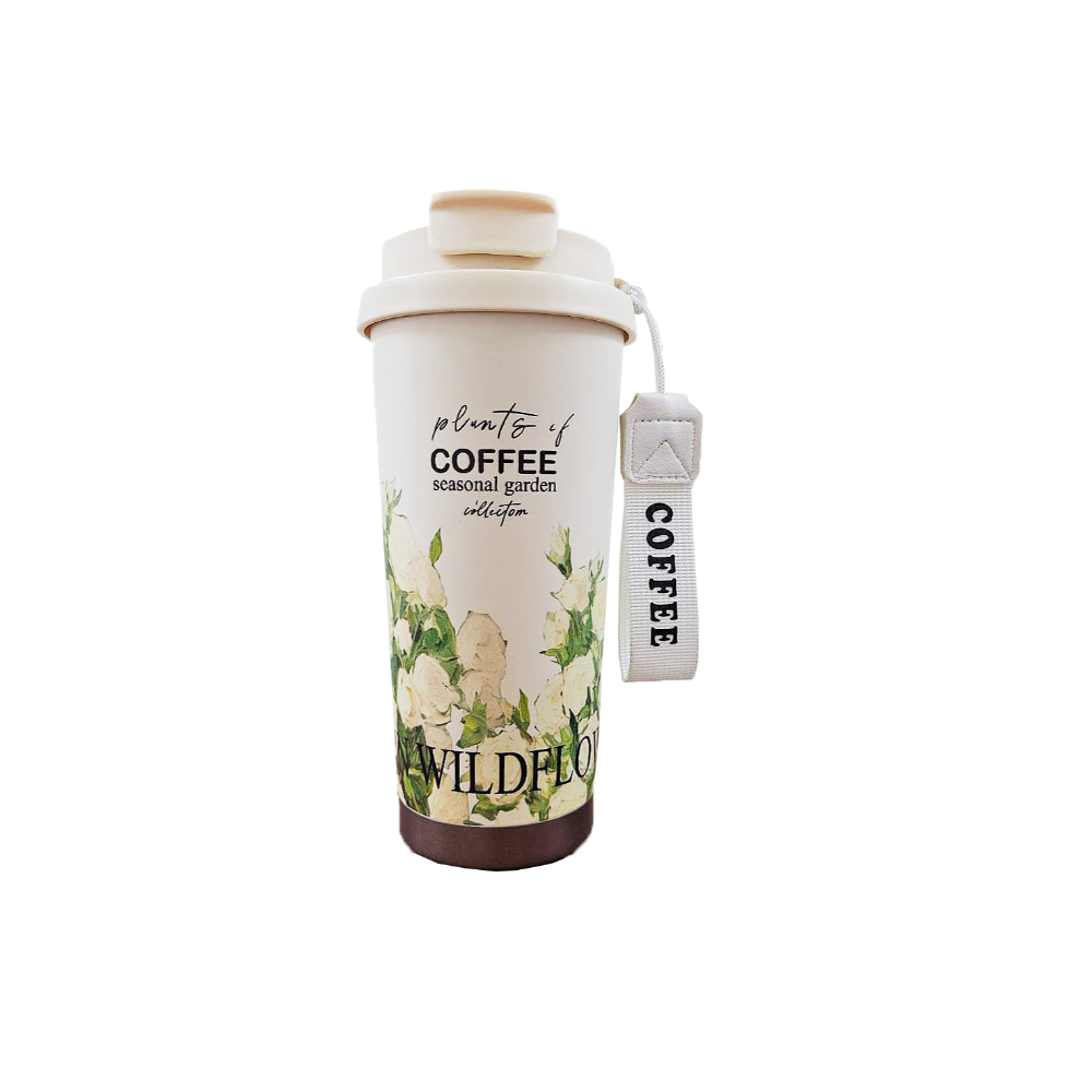 花藝彩繪咖啡杯 帶茶倉泡茶杯 304不銹鋼保溫杯 隨行杯 環保杯 吸管水壺 保溫瓶-規格圖9