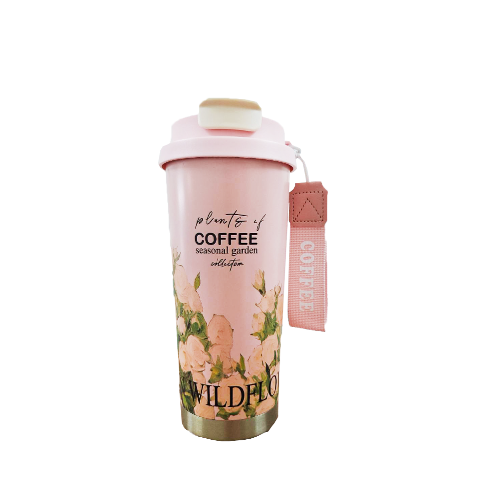花藝彩繪咖啡杯 帶茶倉泡茶杯 304不銹鋼保溫杯 隨行杯 環保杯 吸管水壺 保溫瓶-規格圖9