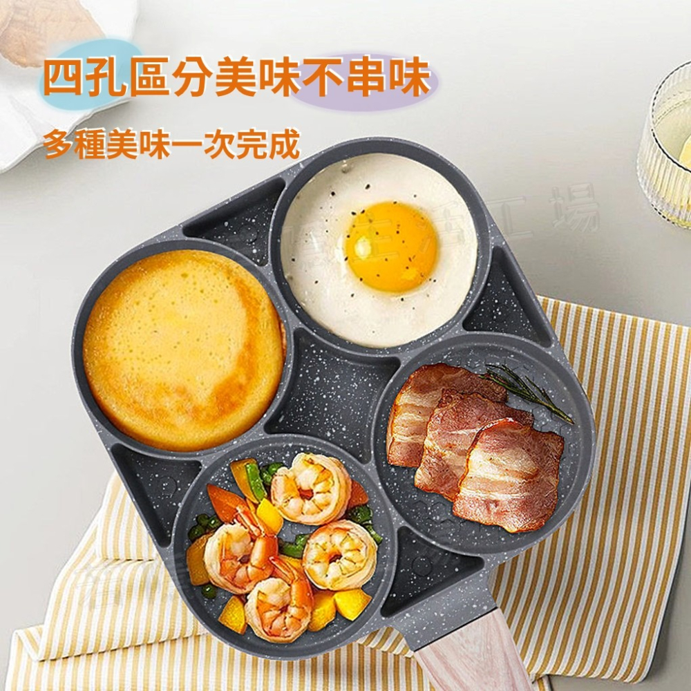 多功能煎蛋鍋 雙蛋煎鍋 麥飯石平底鍋 不沾鍋 二合一煎蛋鍋 早餐快速鍋-細節圖3