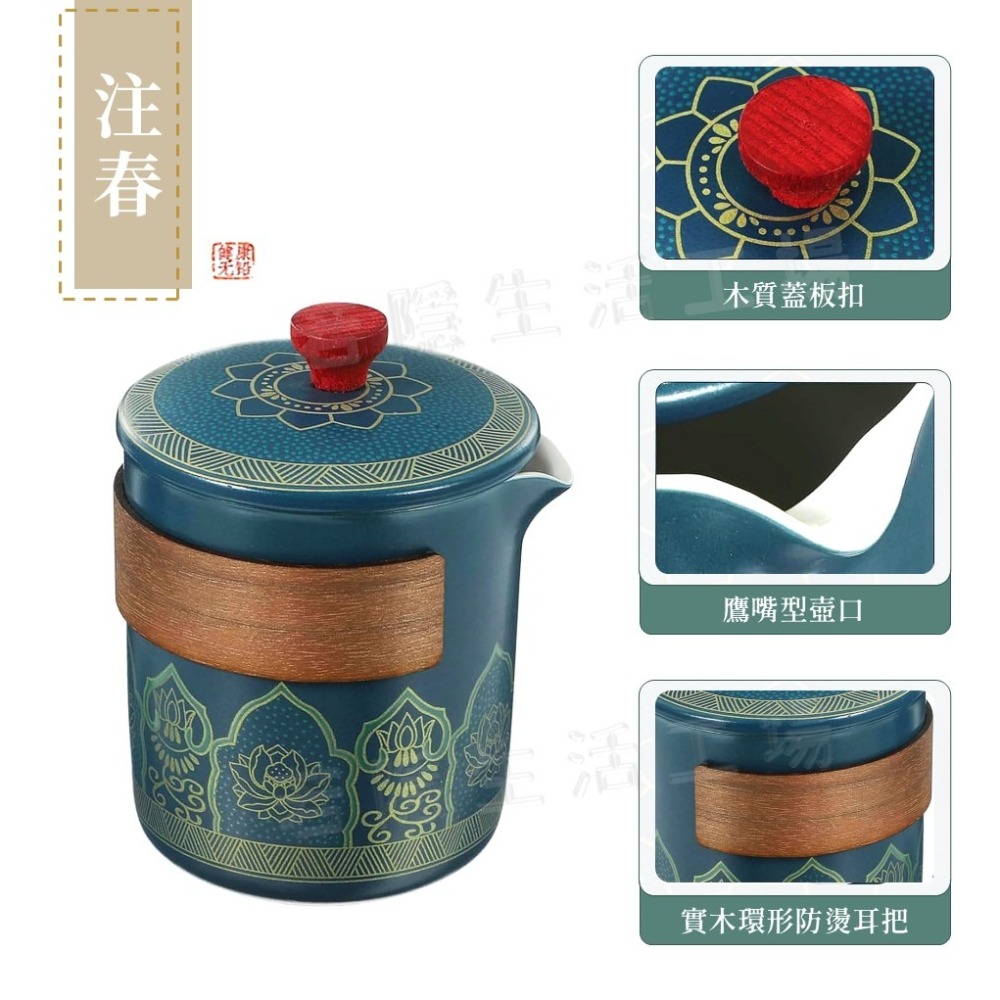 皮革茶具套裝 便攜旅行茶具 泡茶組 陶瓷泡茶杯 一壺三杯 快客杯 茶杯 茶壺 茶藝文化-細節圖5